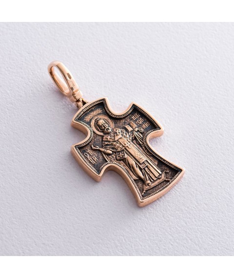 Golden Orthodox cross p02429 Onyx