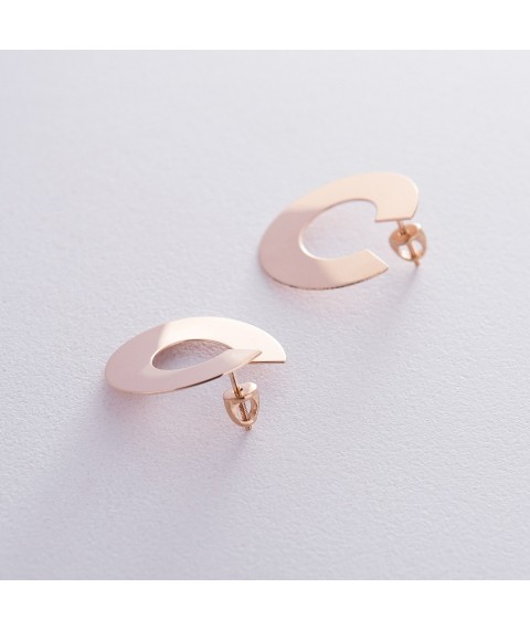 Gold stud earrings Vertigo (shiny) s06465 Onyx