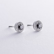 Earrings - studs with diamonds (white gold) 336181122 Onyx