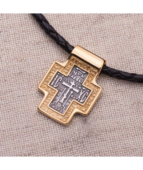 Silver cross with gold plated 132445 Onyx