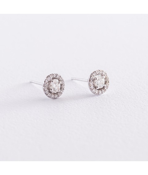 Gold earrings - studs with diamonds sb0350y Onyx