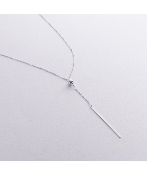 Silver necklace - tie "Ball" 908-01360 Onix 43