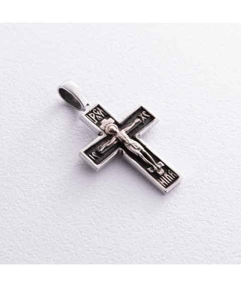 Golden cross with crucifix (blackening) p03794 Onyx