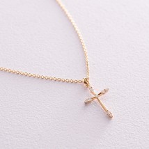Gold necklace "Cross" with diamonds flask0085ca Onix 45