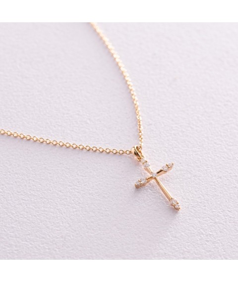 Gold necklace "Cross" with diamonds flask0085ca Onix 45
