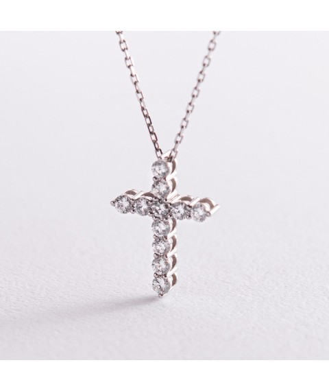 Gold necklace "Cross" with diamonds 112131121 Onyx 45