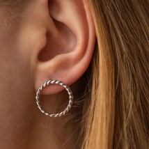 Earrings - studs "Triana" in white gold s08279 Onyx