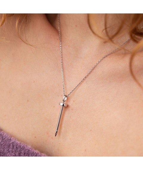 Necklace "Nail" in white gold count02327 Onix 46