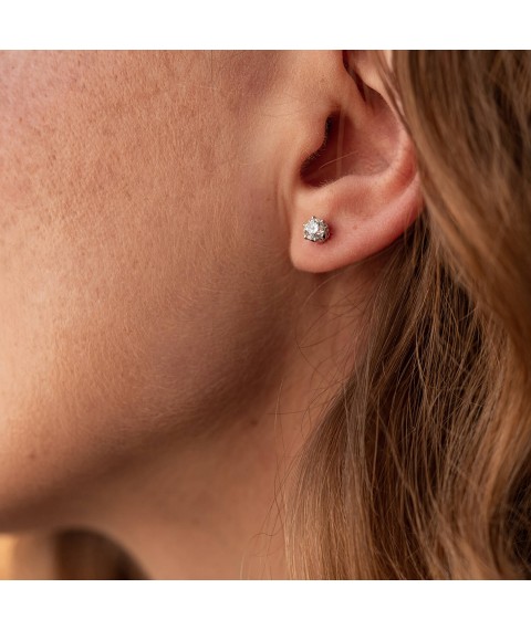 Gold earrings - studs with diamonds sb0392 Onyx