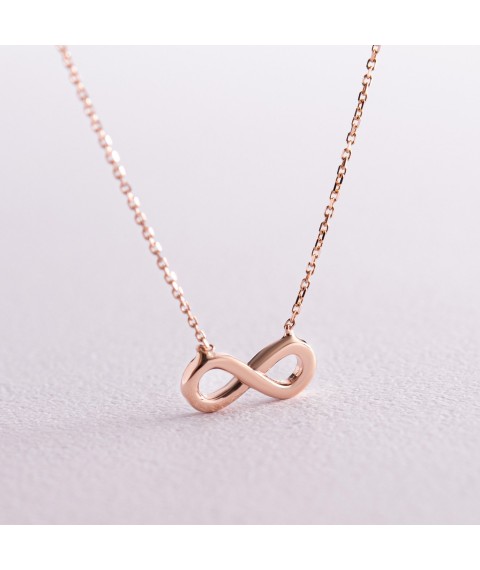 Gold necklace "Infinity" coll02318 Onyx 41