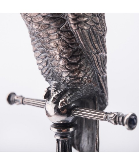 Серебряная фигура ручной работы "Попугай" сер00023 Онікс