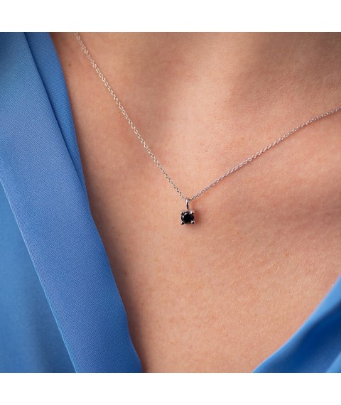 Gold necklace with black diamond flask0099y Onyx 45