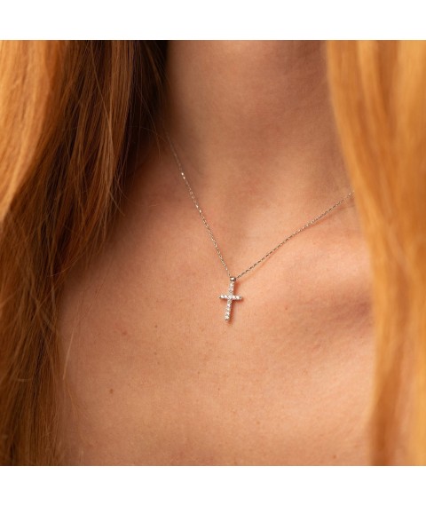 Gold necklace with a cross (cubic zirconia) count00862 Onyx 45