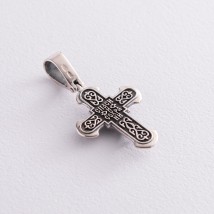 Православный серебряный крест "Распятие. Спаси и Сохрани" 133092 Онікс