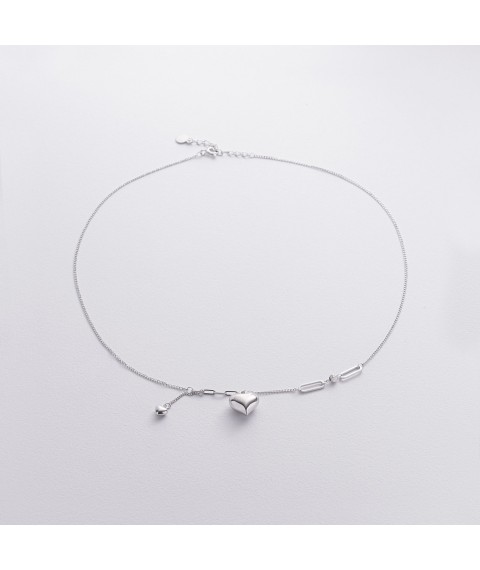 Серебряное колье "Сердечко" 181329 Онікс  43