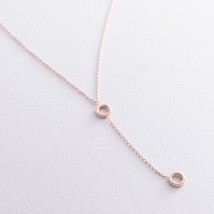 Necklace "Circles" in red gold kol01838 Onix 40