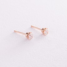 Gold earrings - studs with diamonds sb0397 Onyx