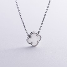 Silver necklace "Clover" with mother of pearl 181300 Onix 43