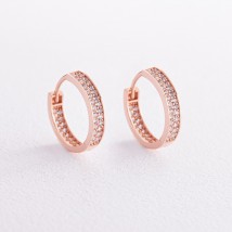 Gold earrings - rings with cubic zirconia s07988 Onyx