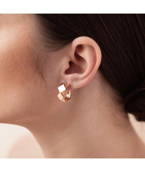 Earrings "Perfection" in red gold s08136 Onyx