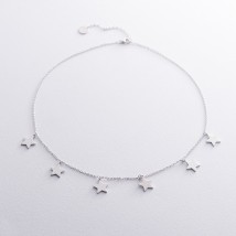 Silver necklace "Stars" 18948 Onyx 45