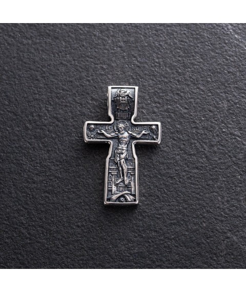 Срібний хрест з розп'яттям 133010 Онікс
