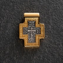 Серебряный крест с позолотой 132445 Онікс