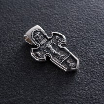 Cross made of silver (blackening) "Crucifixion. Archangel Michael" 13353 Onyx