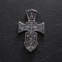 Orthodox cross "Crucifixion. Guardian Angel" 13582 Onyx