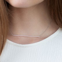 Silver necklace "Moment" 181050 Onyx 40