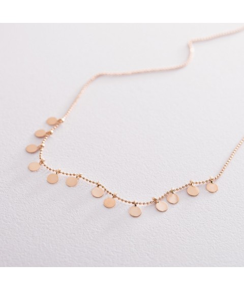 Gold necklace "Coins" count01415 Onyx 40