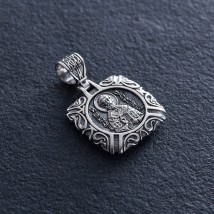 Silver amulet "St. Nicholas the Wonderworker" 133106 Onyx