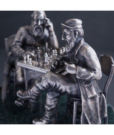 Серебряная фигура ручной работы "Еврейские шахматисты" 23083 Онікс