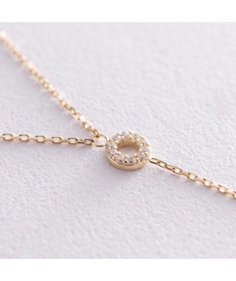 Necklace "Circles" in yellow gold (cubic zirconia) kol01824 Onix 45