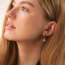 Silver earrings with cubic zirconia 121227 Onyx