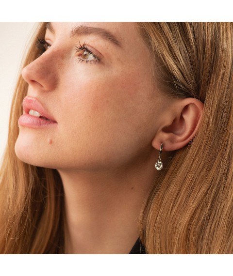 Silver earrings with cubic zirconia 121227 Onyx
