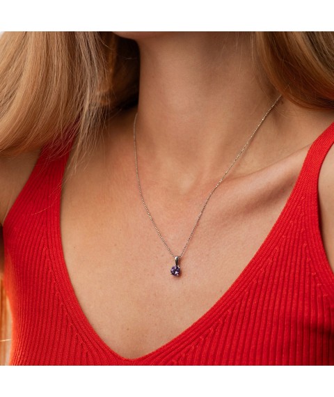 Серебряный кулон с аметистом 3990р-AMET Онікс