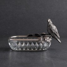 Серебряная фигура с попугаем ручной работы 23120 Онікс