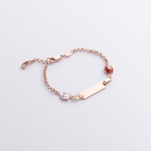Gold children's bracelet "Hello Kitty and Ladybug" with enamel b05449 Onix 15