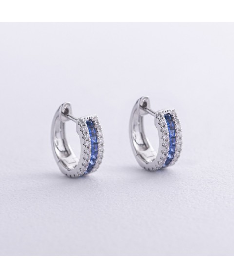 Gold earrings - rings (diamonds, sapphires) sb0505ca Onyx