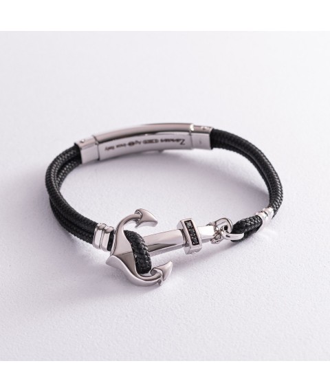 Men's silver bracelet "Anchor" Zancan EXB623-NE 20