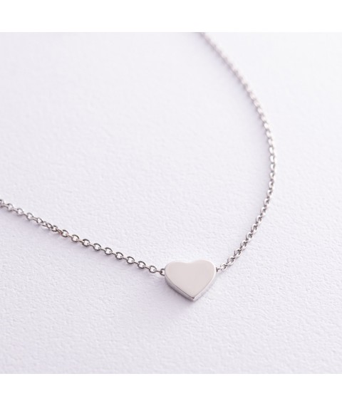Silver necklace "Heart" 1089 Onyx 40