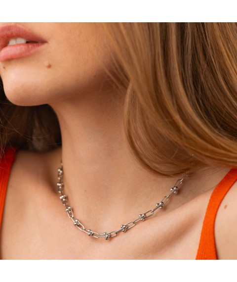 Necklace "Fantasy" in white gold coll01877 Onyx 40