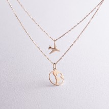 Necklace in yellow gold "Around the World" coll01685 Onyx 40