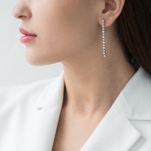 Gold earrings with diamonds с519ri Onyx