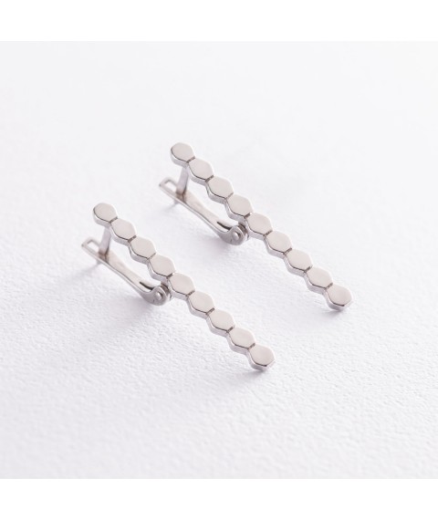 Silver earrings "Grani" 122909 Onyx