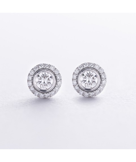 Earrings - studs with diamonds (white gold) 339481121 Onyx