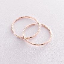 Серьги - кольца в красном золоте (3.4 см) с01878 Онікс