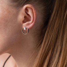 Silver earrings - studs "Montana" 4928 Onyx