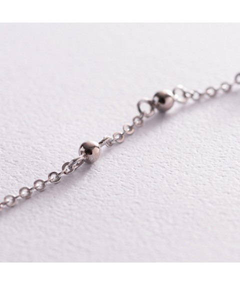 Double silver necklace - tie with balls 181167 Onix 38